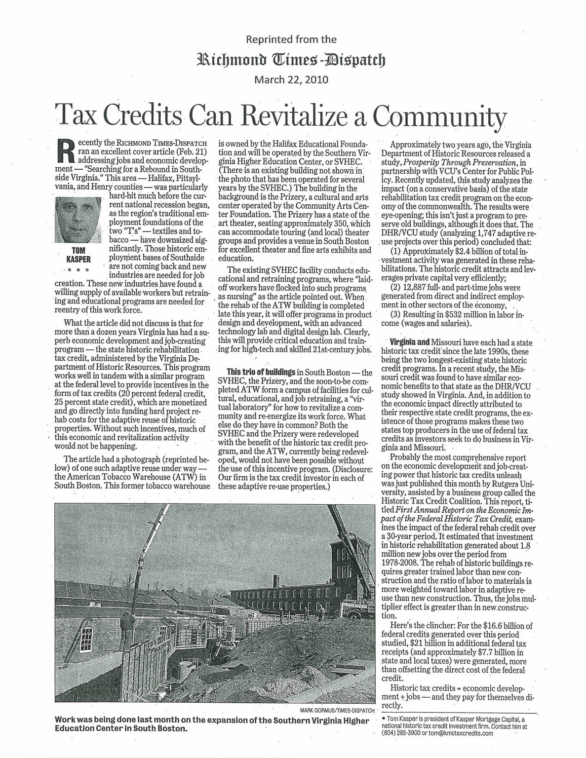 Tax Credits Article - RTD